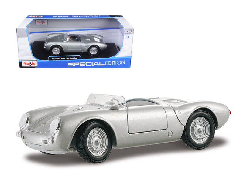Porsche 550 A Spyder Silver 1/18 Diecast Model Car by Maisto-0