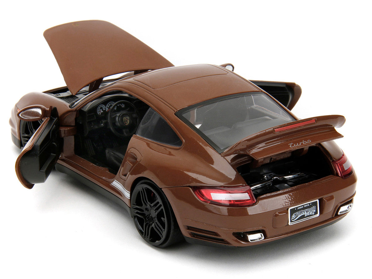 Porsche 911 Turbo Brown and Brown M&M Diecast Figure "M&M's" "Hollywood Rides" Series 1/24 Diecast Model Car by Jada-4