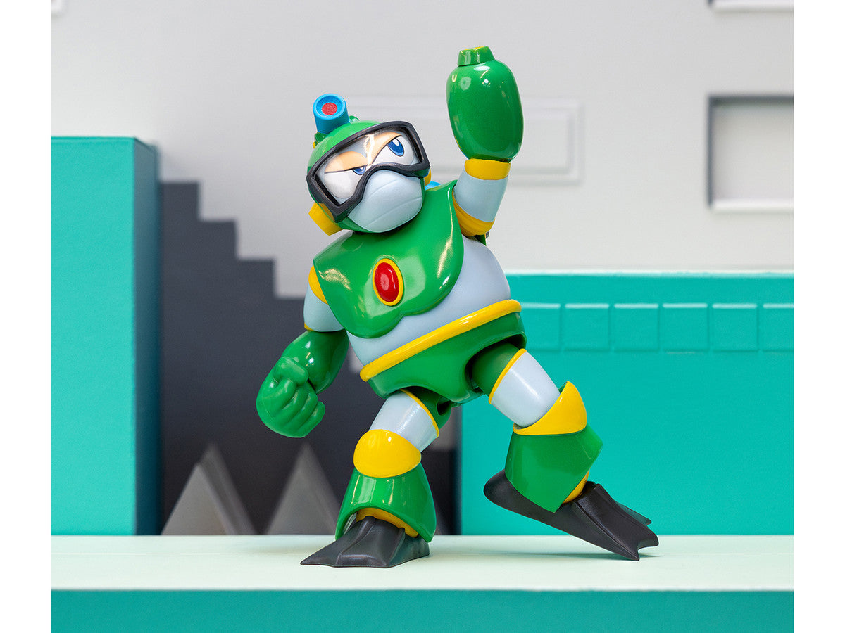 Bubble Man 5" Moveable Figure (Deluxe Version) with Accessories and Alternate Head and Hands "Mega Man" (1987) Video Game Model by Jada-3