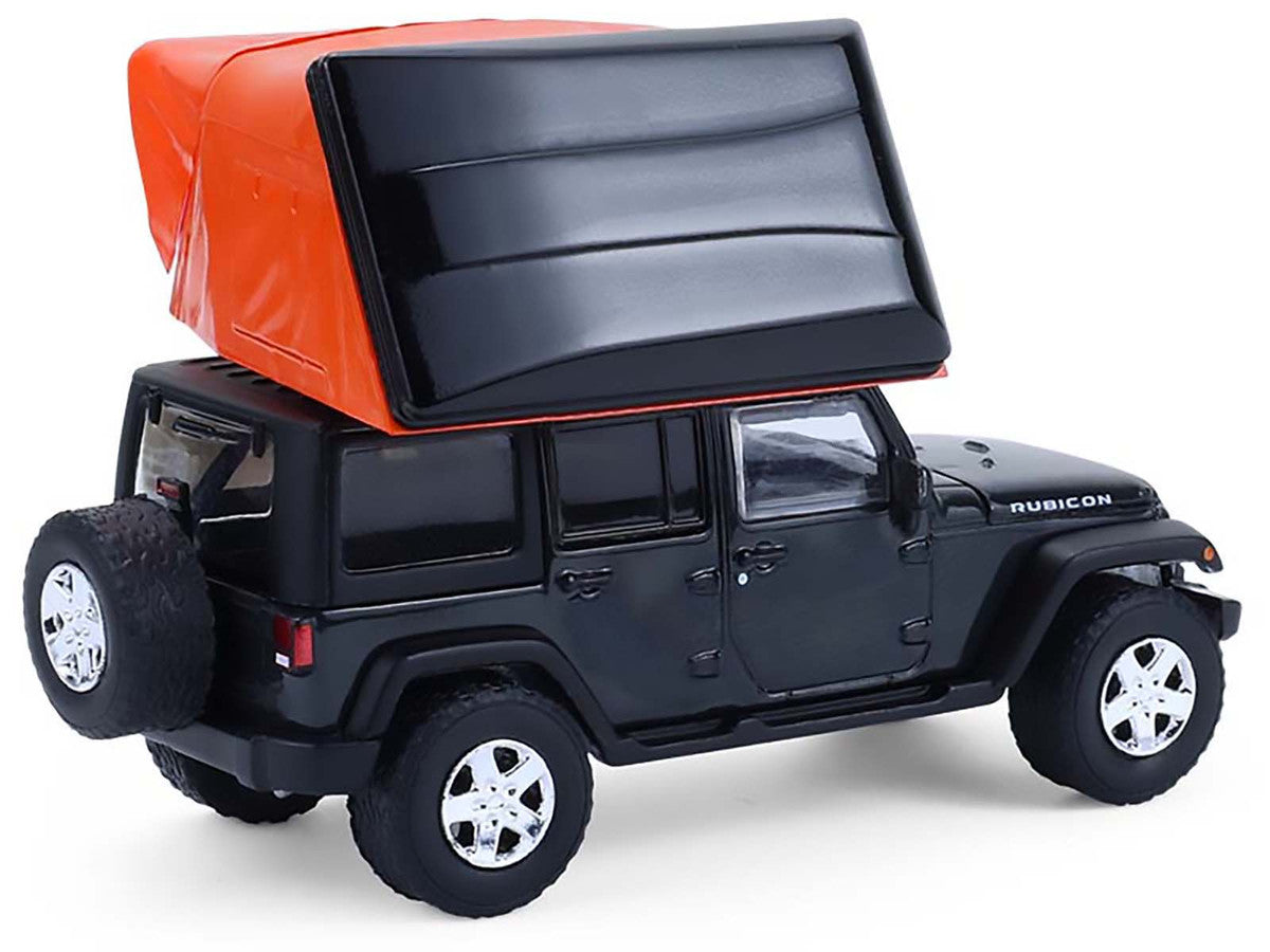 2008 Jeep Wrangler Unlimited Rubicon Dark Charcoal with Modern Rooftop Camper "The Great Outdoors" Series 4 1/64 Diecast Model Car by Greenlight-3