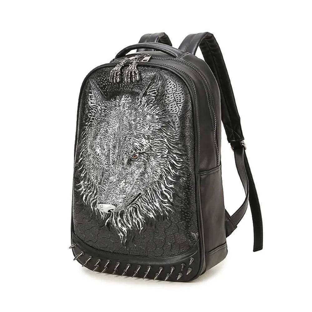 3D Backpack,3D Wolf Face Modeling backpack Without Hat-4