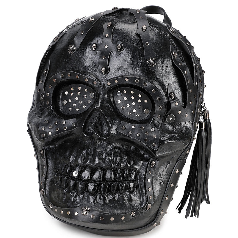 3D Backpack 3D PU Leather Skull Studded Backpack-5