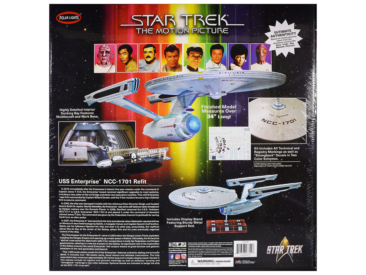 Skill 2 Model Kit U.S.S. Enterprise NCC-1701 Refit Spaceship "Star Trek: The Motion Picture" (1979) Movie 1/350 Scale Model by Polar Lights-3