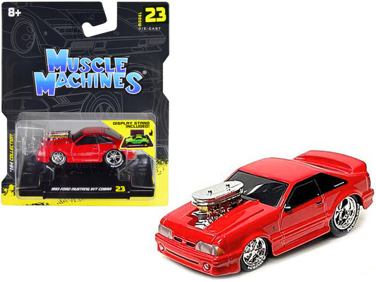1993 Ford Mustang SVT Cobra Red 1/64 Diecast Model Car by Muscle Machines-0
