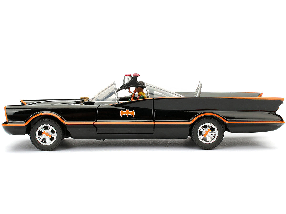 Model Kit Classic Batmobile Black with Batman Diecast Figure "Batman" (1966-1968) TV Series "Build N' Collect" 1/24 Diecast Model Car by Jada-1