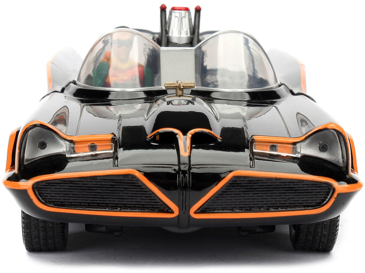 Model Kit Classic Batmobile Black with Batman Diecast Figure "Batman" (1966-1968) TV Series "Build N' Collect" 1/24 Diecast Model Car by Jada-3