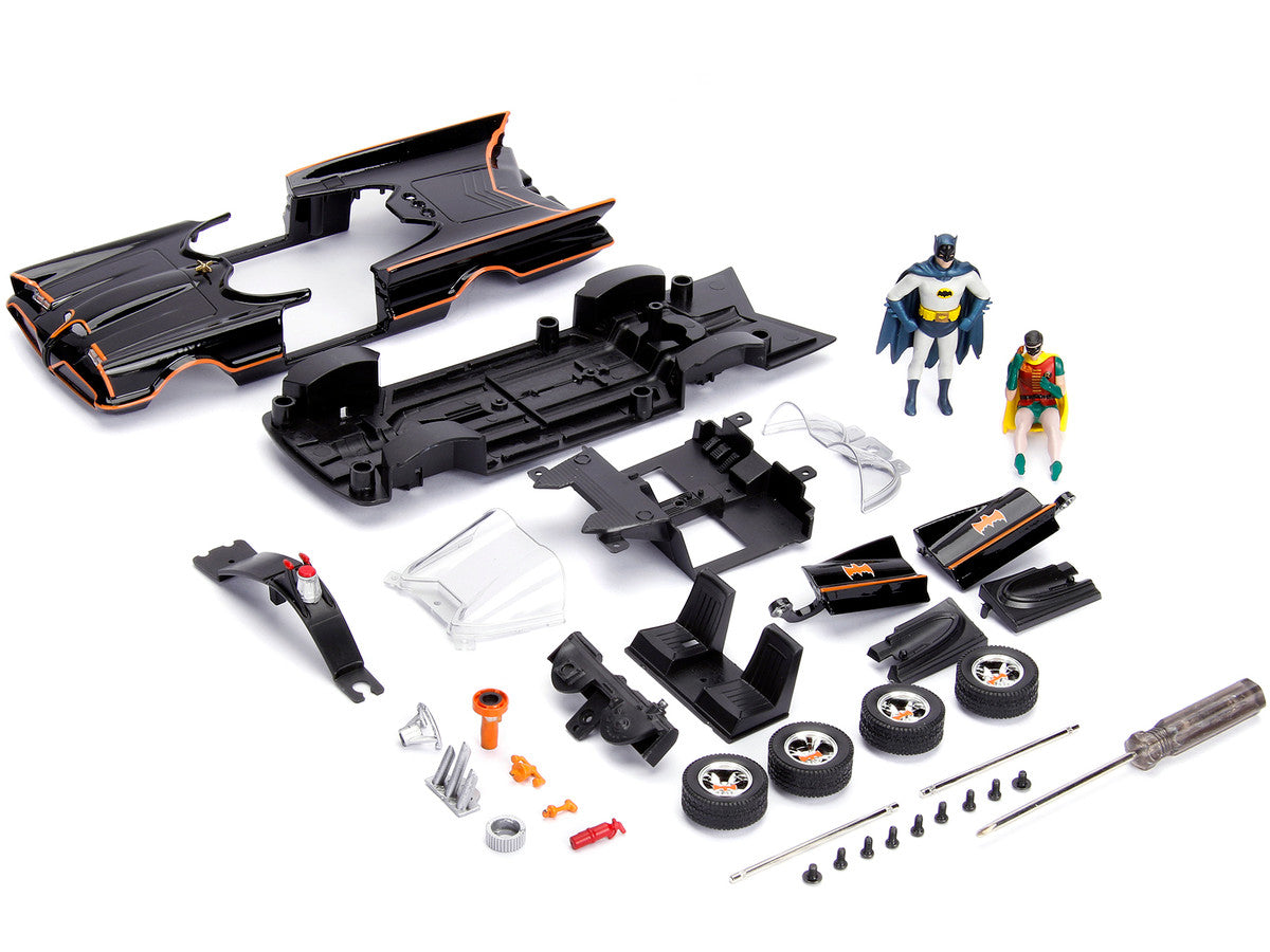 Model Kit Classic Batmobile Black with Batman Diecast Figure "Batman" (1966-1968) TV Series "Build N' Collect" 1/24 Diecast Model Car by Jada-4