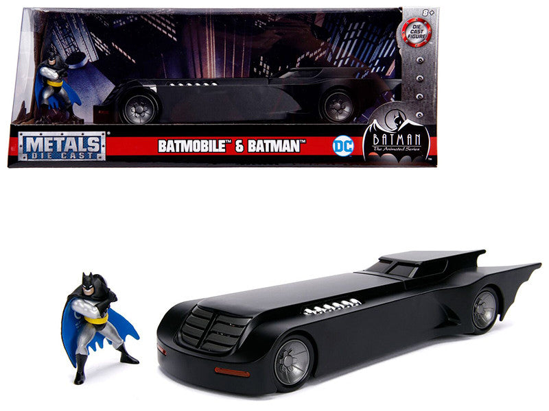 Batmobile with Batman Diecast Figure "Animated Series" DC Comics Series 1/24 Diecast Model Car by Jada-0