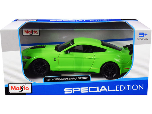 2020 Ford Mustang Shelby GT500 Bright Green 1/24 Diecast Model Car by Maisto-0