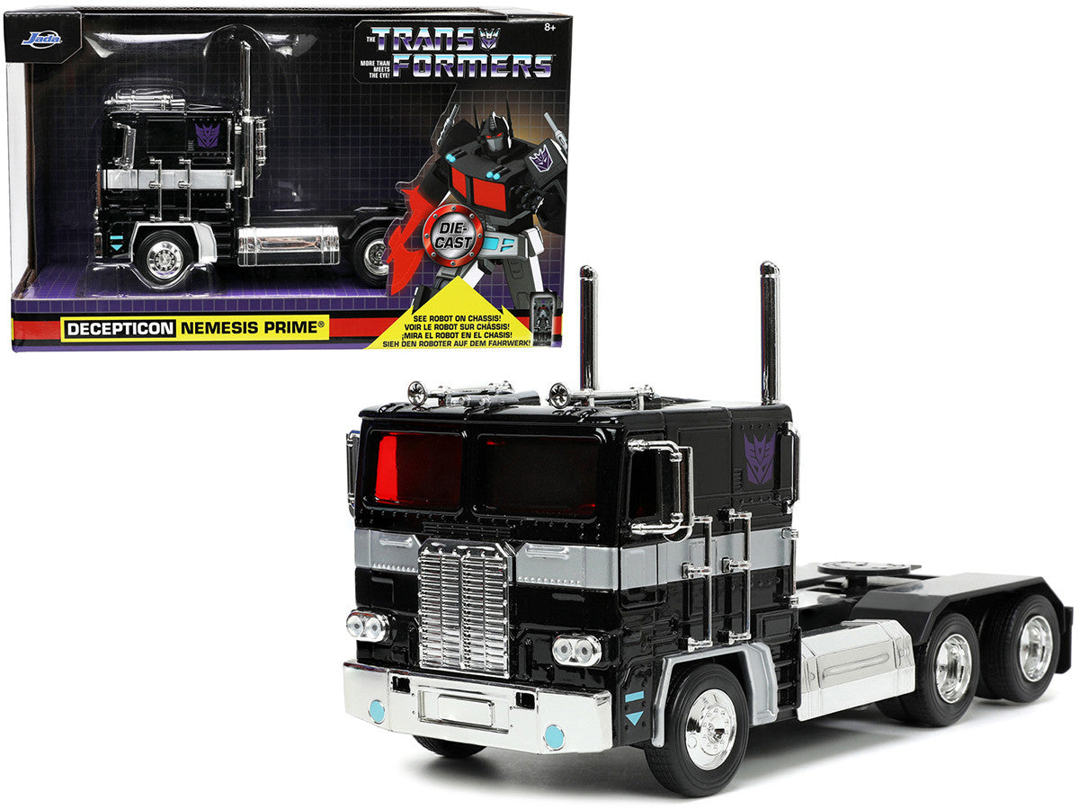 Decepticon Nemesis Prime with Robot on Chassis "Transformers" TV Series "Hollywood Rides" Series 1/24 Diecast Model by Jada-0