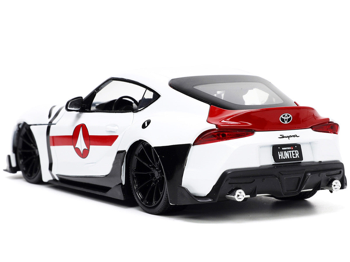 2020 Toyota Supra White and Rick Hunter Diecast Figurine "Robotech" "Hollywood Rides" Series 1/24 Diecast Model Car by Jada-4