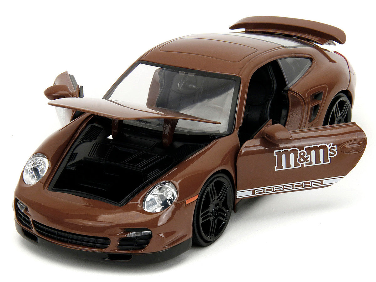 Porsche 911 Turbo Brown and Brown M&M Diecast Figure "M&M's" "Hollywood Rides" Series 1/24 Diecast Model Car by Jada-1