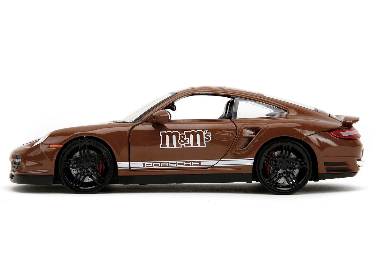 Porsche 911 Turbo Brown and Brown M&M Diecast Figure "M&M's" "Hollywood Rides" Series 1/24 Diecast Model Car by Jada-3