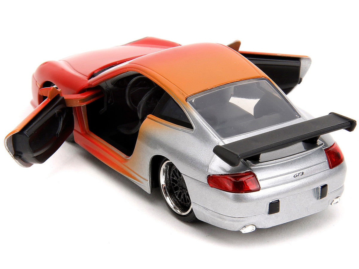 Porsche 911 GT3 RS Matt Orange and Silver Metallic "Pink Slips" Series 1/32 Diecast Model Car by Jada-3