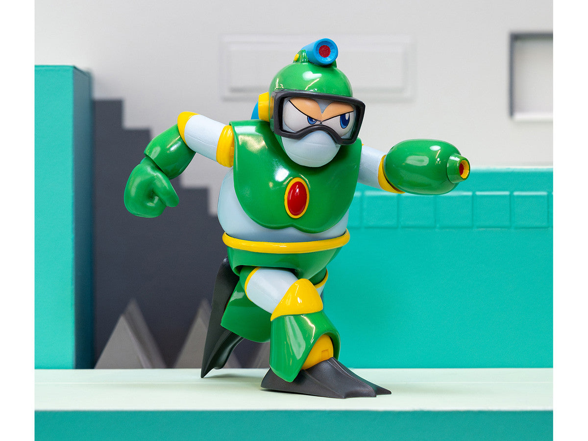 Bubble Man 5" Moveable Figure (Deluxe Version) with Accessories and Alternate Head and Hands "Mega Man" (1987) Video Game Model by Jada-1