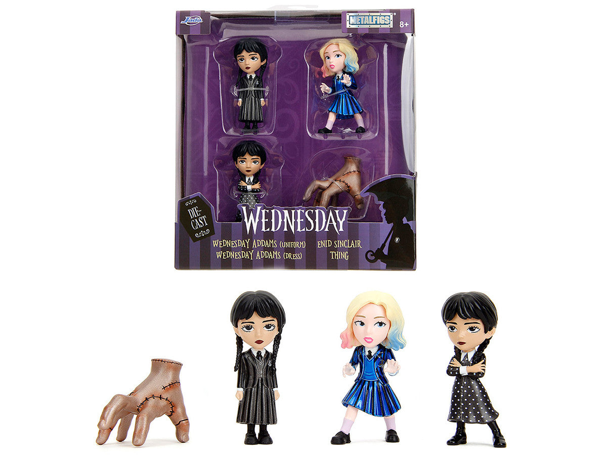 Set of 4 Diecast Figures "Wednesday" (2022-Current) TV Series "Metalfigs" Series Diecast Models by Jada-0