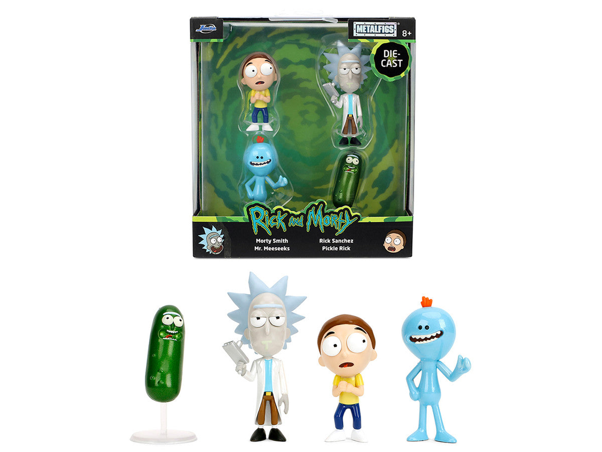 Set of 4 Diecast Figures "Rick and Morty" (2013-Current) TV Series "Metalfigs" Series Diecast Models by Jada-4