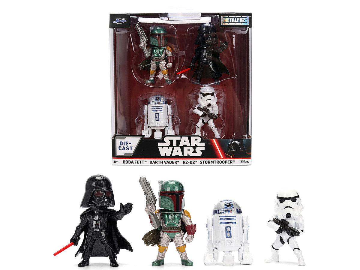 Set of 4 Diecast Figures "Star Wars" Movie Franchise "Metalfigs" Series Diecast Models by Jada-4