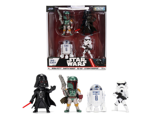 Set of 4 Diecast Figures "Star Wars" Movie Franchise "Metalfigs" Series Diecast Models by Jada-4