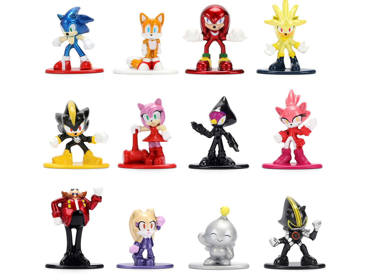 Set of 12 Diecast Figures "Sonic The Hedgehog" Video Games "Nano Metalfigs" Series Diecast Models by Jada-1