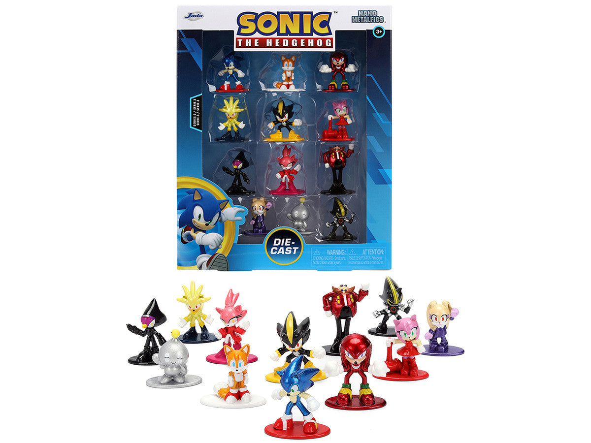 Set of 12 Diecast Figures "Sonic The Hedgehog" Video Games "Nano Metalfigs" Series Diecast Models by Jada-4