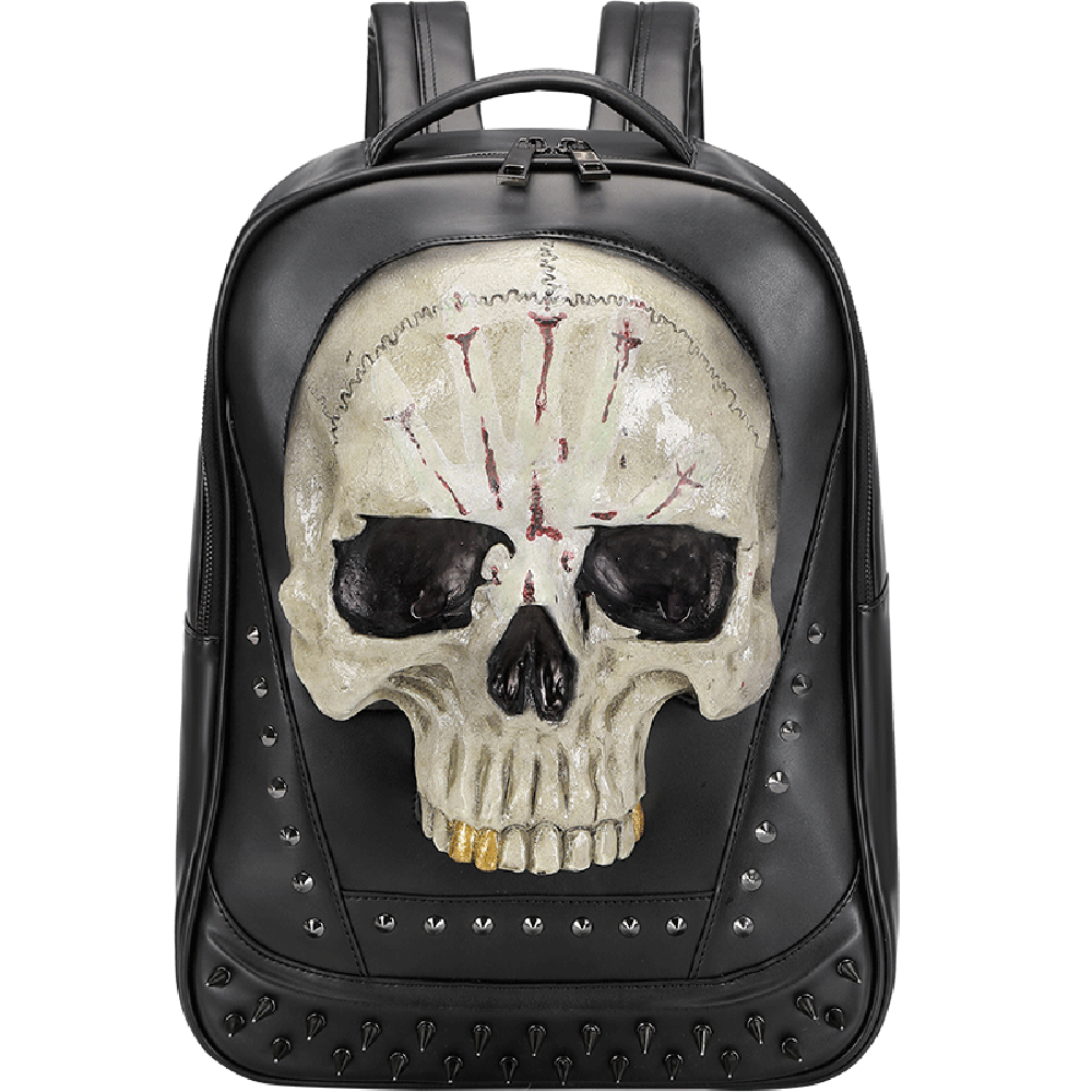 3D Skull Backpack, 3D Kreepsville Skull ，Luminous Leisure Skull Backpack-1