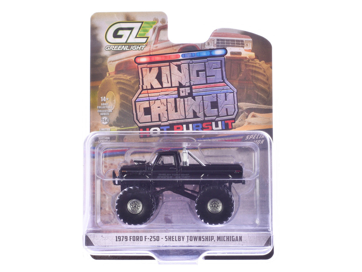 1979 Ford F-250 Monster Truck "Shelby Township Police Michigan" Black "Kings of Crunch - Hot Pursuit" Special Edition 1/64 Diecast Model Car by Greenlight-2