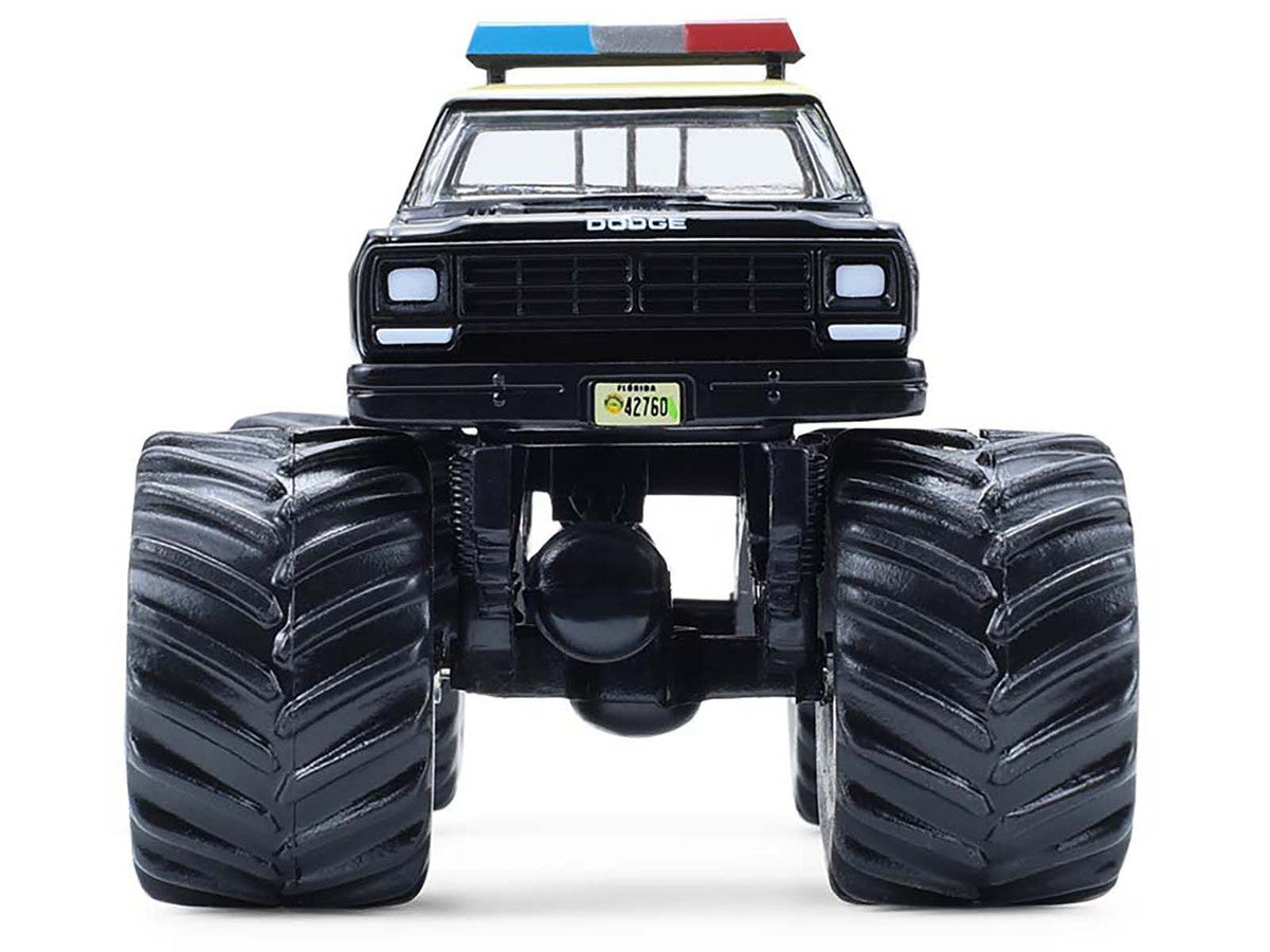 1983 Dodge Ram W350 Monster Truck "Florida Highway Patrol" Black with Cream Top and Stripes "Kings of Crunch - Hot Pursuit" Special Edition 1/64 Diecast Model Car by Greenlight-1
