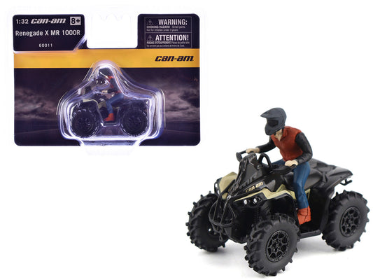Can-Am Renegade X MR 1000R ATV Desert Tan with Driver Figure 1/32 Diecast Model by BRP Models-4