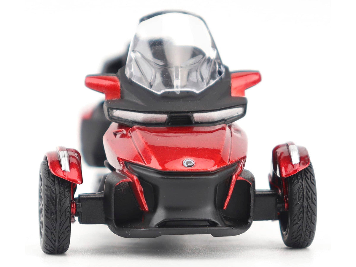 Can-Am Spyder RT Limited 3-Wheel Motorcycle Deep Marsala Red Metallic with Driver Figure 1/32 Diecast Model by BRP Models-3