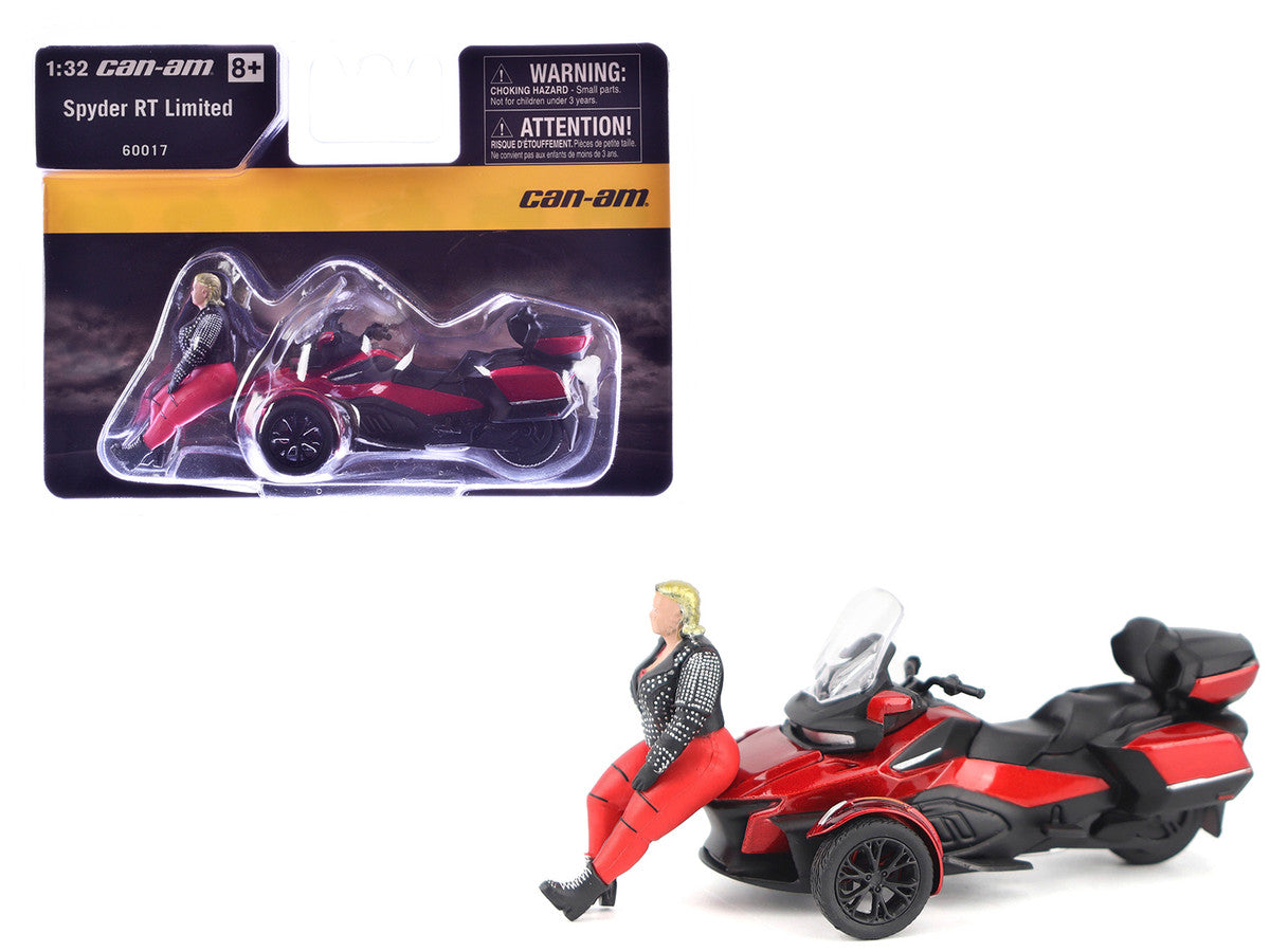Can-Am Spyder RT Limited 3-Wheel Motorcycle Deep Marsala Red Metallic with Driver Figure 1/32 Diecast Model by BRP Models-0