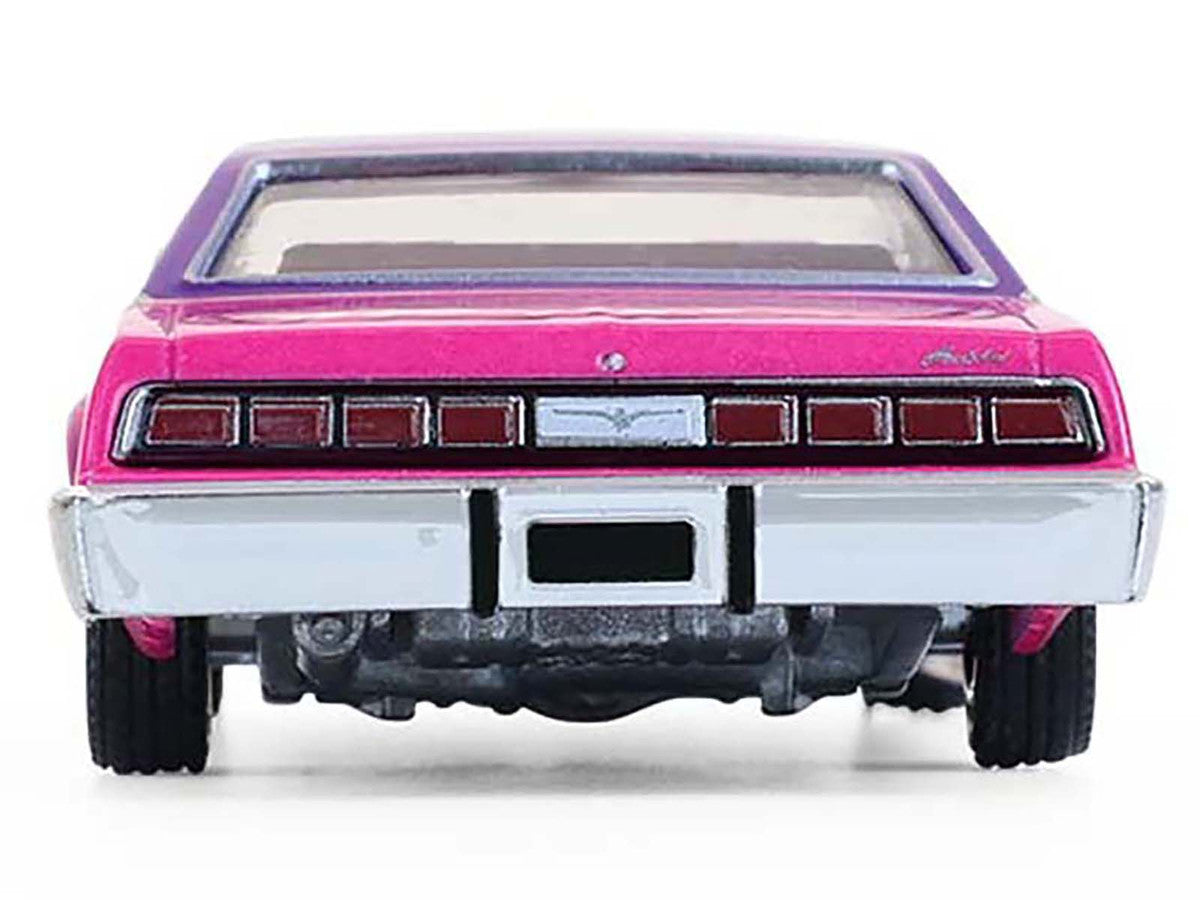 1975 Ford Thunderbird Lowrider Pink Metallic with Purple Top and Graphics with Purple Interior "California Lowriders" Series 7 1/64 Diecast Model Car by Greenlight-2