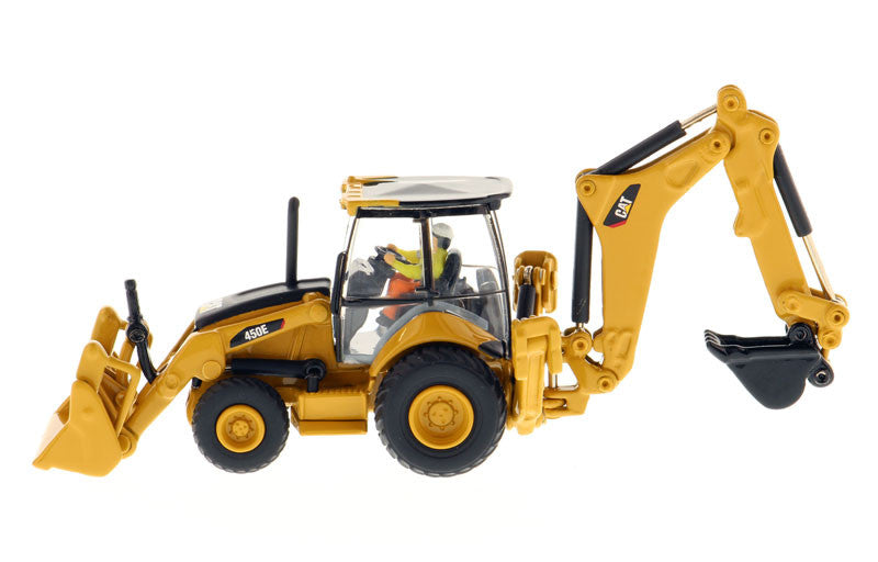 CAT Caterpillar 450E Backhoe Loader with Operator "High Line" Series 1/87 (HO) Scale Diecast Model by Diecast Masters-3