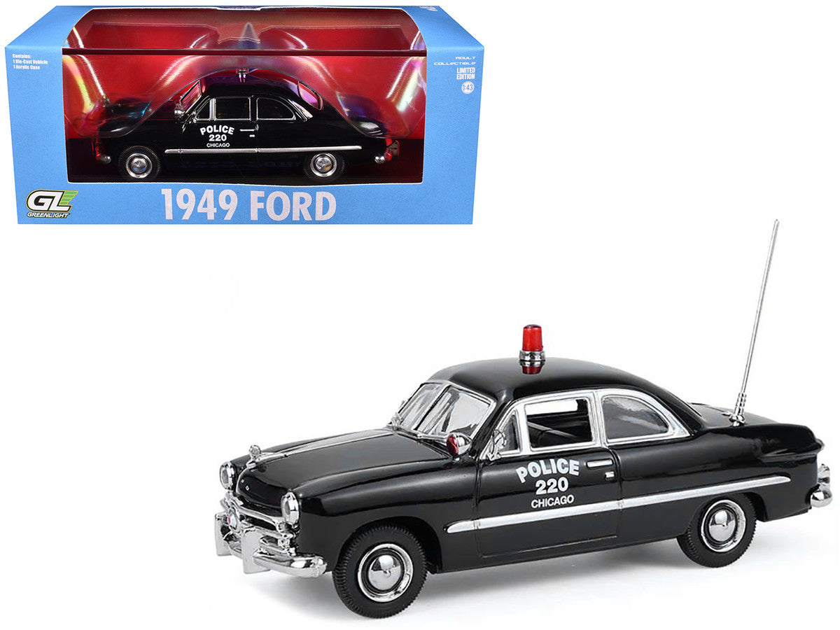 1949 Ford Custom Police Car "Chicago Police Department" Black 1/64 Diecast Model Car by Greenlight-4