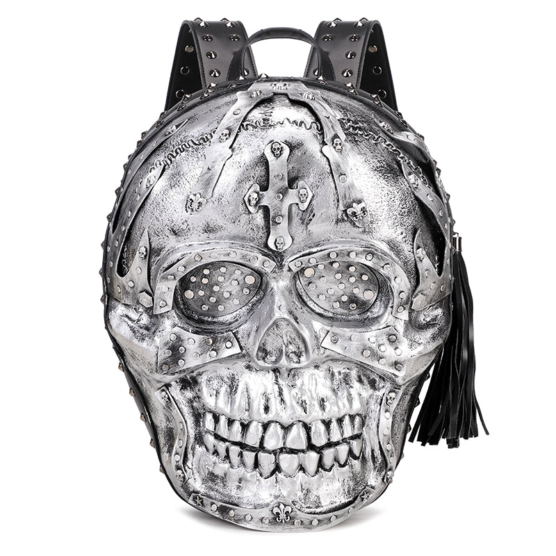 3D Backpack 3D  PU Leather Skull Studded Backpack-2