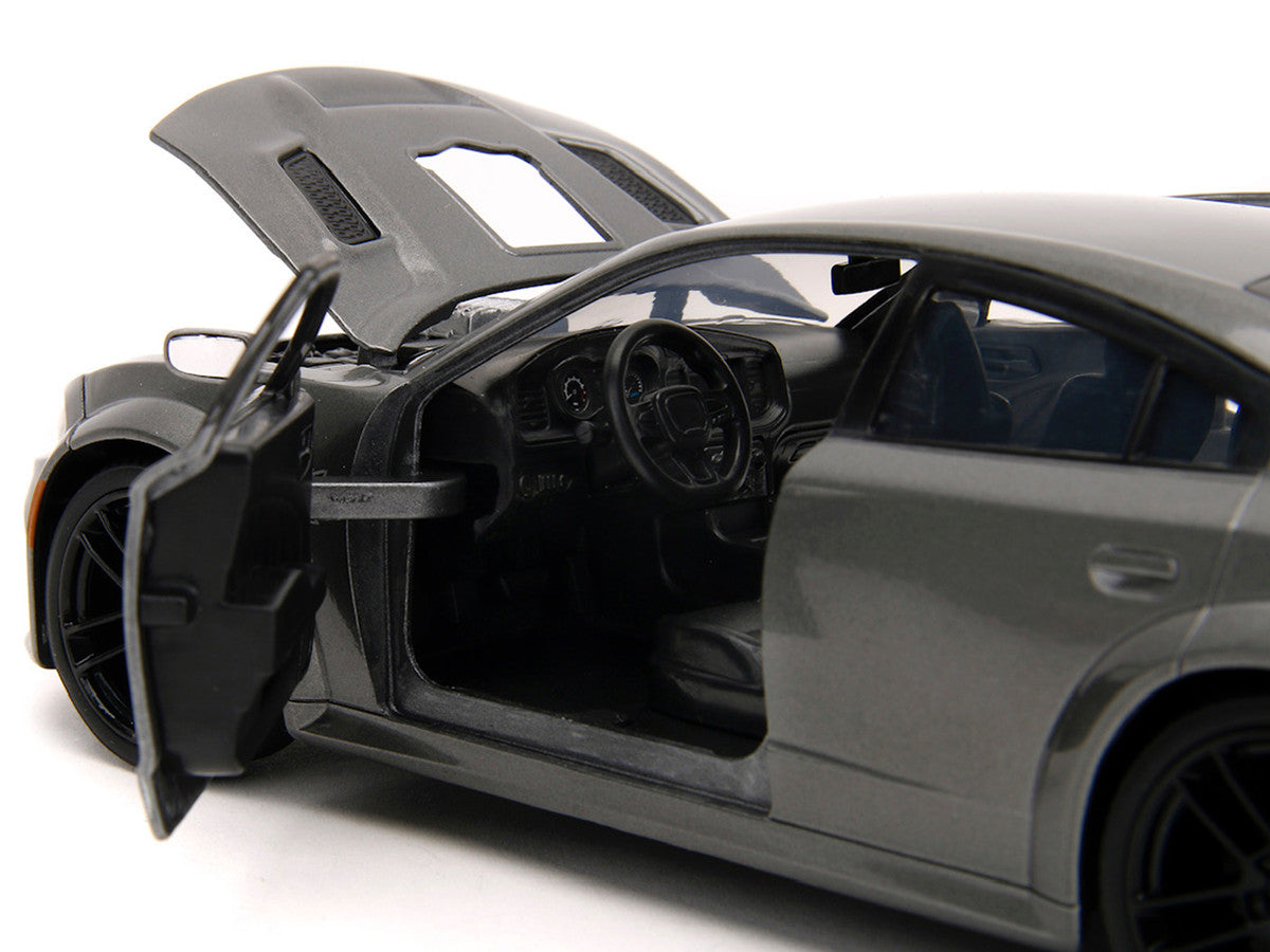 2021 Dodge Charger SRT Hellcat Gray Metallic "Fast X" (2023) Movie "Fast & Furious" Series 1/24 Diecast Model Car by Jada-2
