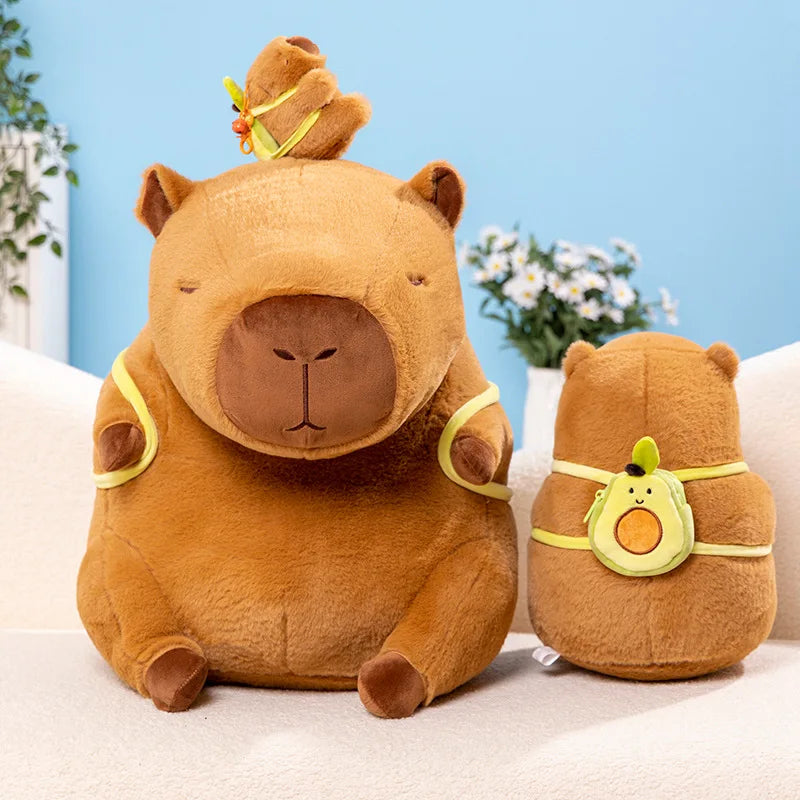 Capybara With Avocado Backpack Plush-0