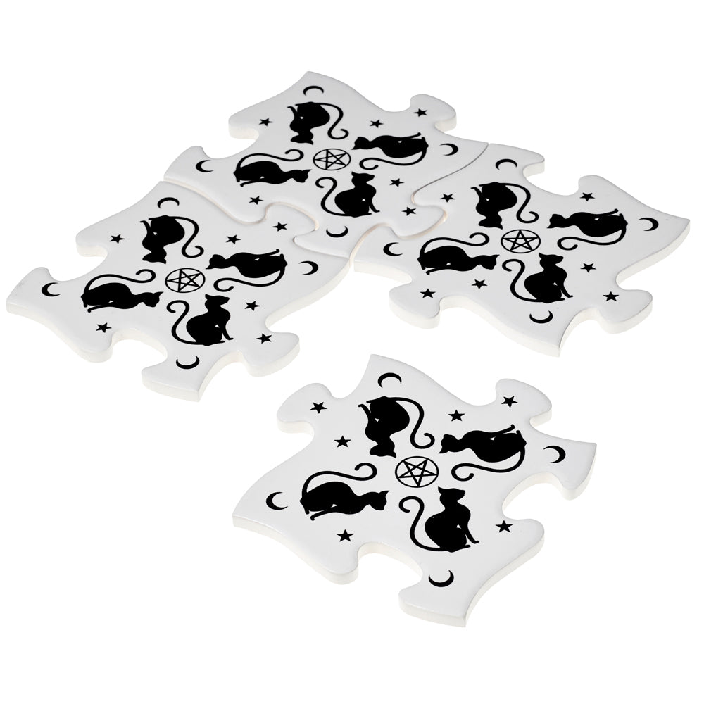 Black Cats Coasters Set-0