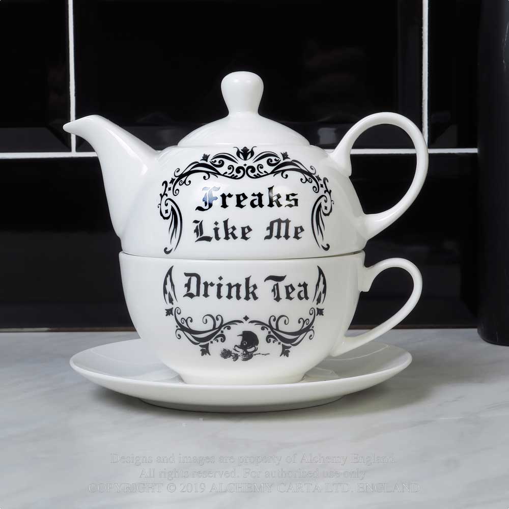 Freaks Like Me Drink Tea Tea Set-0