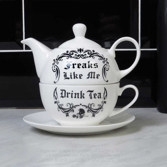 Freaks Like Me Drink Tea Tea Set-0