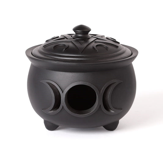 Triple Moon Cauldron Pot Tea Light Holder-0