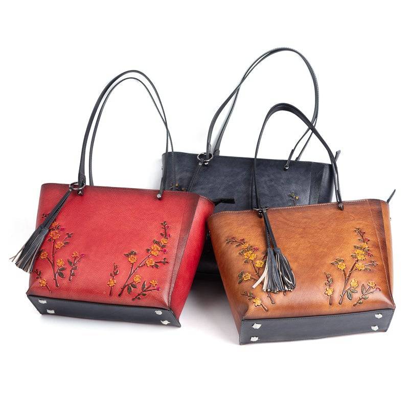 Vintage Leather Large Tote Shopper Bag-4